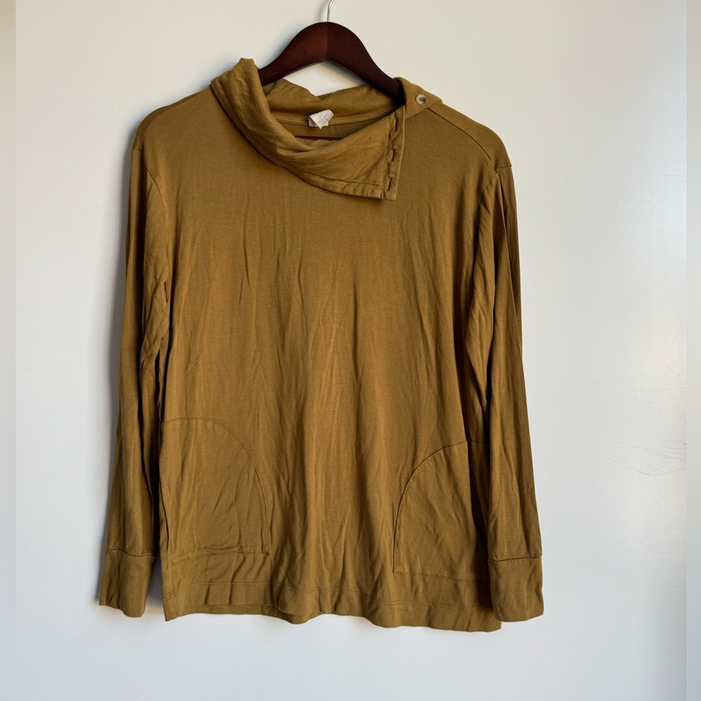 Kate Quinn Women Medium Bamboo Top Blouse Cowl Neck‎ Soft Comfy Mockneck Granola